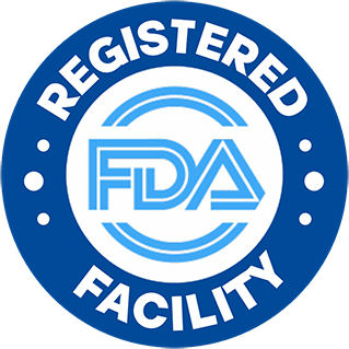 FDA-registered facility badge shown by seller